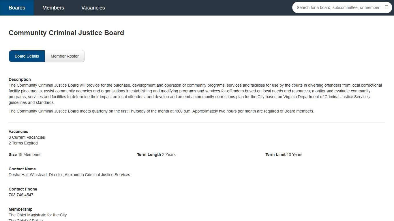 City of Alexandria VA: Boards