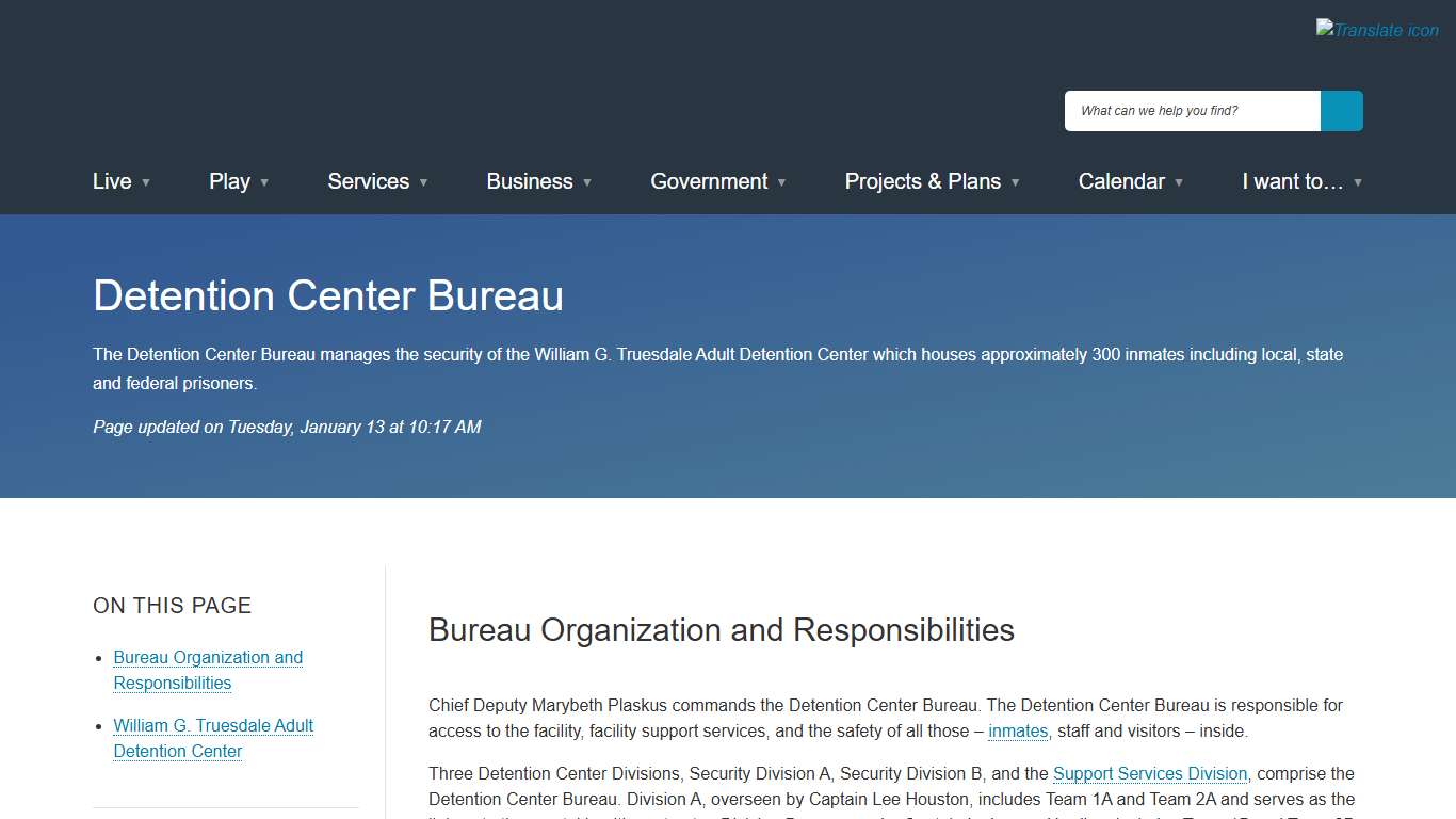 [Current] Detention Center Bureau City of Alexandria, VA